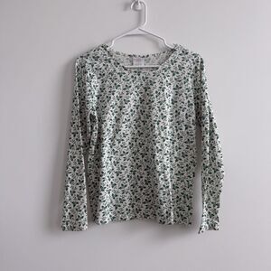 Vtg Partners Mervyns Leaf Print Top Blouse Lightweight Summer Basic Medium